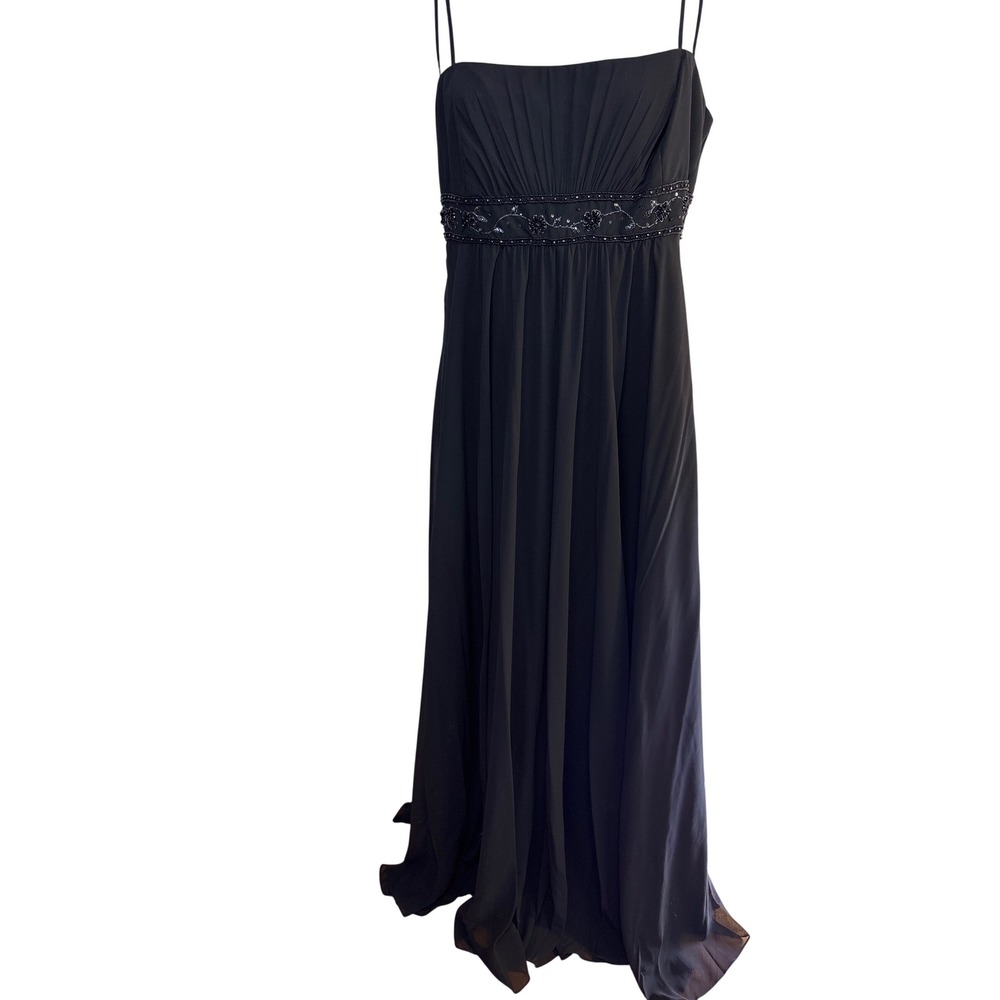 Davids Bridal Black Beaded Empire Waist Formal Gown Dress F12495 Womens 16